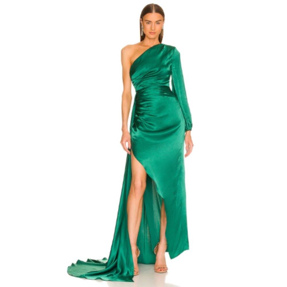 Michael Costello x REVOLVE Heather Gown in Green – NWOT Size Small